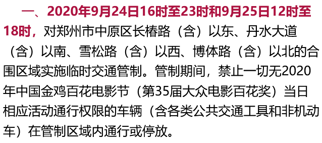 郑州最新汽车限行通告